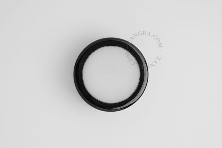 Black porcelain spotlight ALAN, Ø 9.3 cm - Zangra