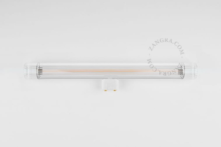 S14d żarówka LED 30 cm, szkło żebrowane - Zangra