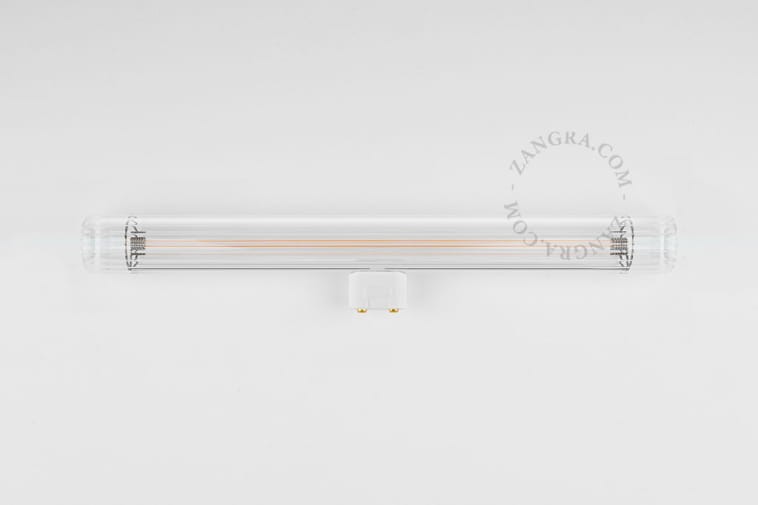 S14d żarówka LED 30 cm, szkło żebrowane - Zangra