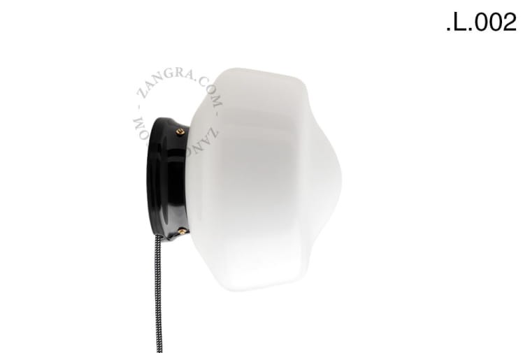 Czarna porcelanowa lampa stołowa lub ścienna CEDRIC L.002 - Zangra