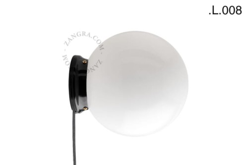 Černá porcelánová stolní nebo nástěnná lampa CEDRIC L.008 - Zangra