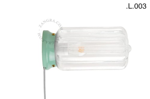 Green porcelain table or wall lamp CEDRIC L.003 - Zangra