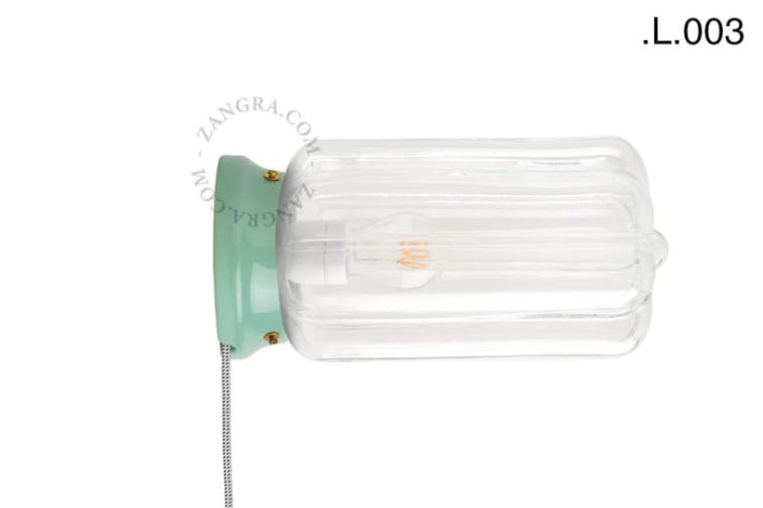 Zielona porcelanowa lampa stołowa lub ścienna CEDRIC L.003 - Zangra