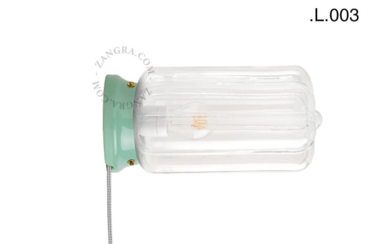 Zielona porcelanowa lampa stołowa lub ścienna CEDRIC L.003 - Zangra