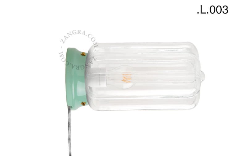 Zelená porcelánová stolní nebo nástěnná lampa CEDRIC L.003 - Zangra