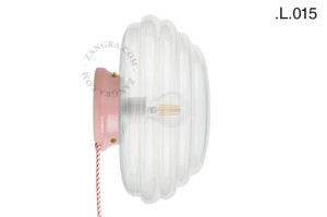 Růžová porcelánová stolní nebo nástěnná lampa CEDRIC L.015 - Zangra