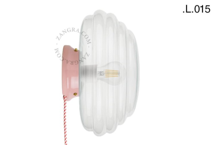 Różowa porcelanowa lampa stołowa lub ścienna CEDRIC L.015 - Zangra