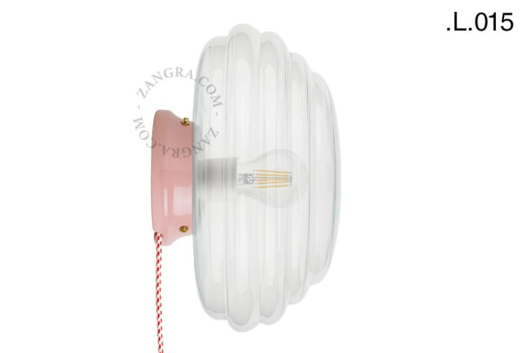 Růžová porcelánová stolní nebo nástěnná lampa CEDRIC L.015 - Zangra