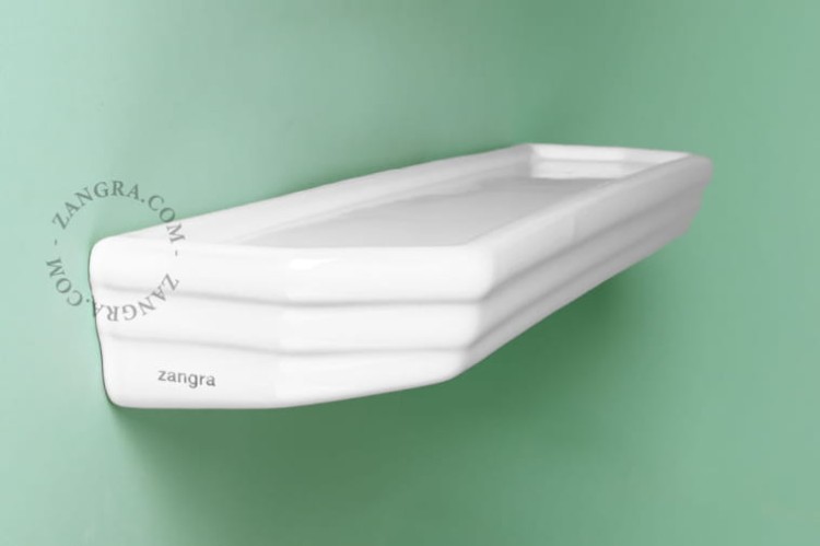 Velká bílá porcelánová police beau.w - Zangra