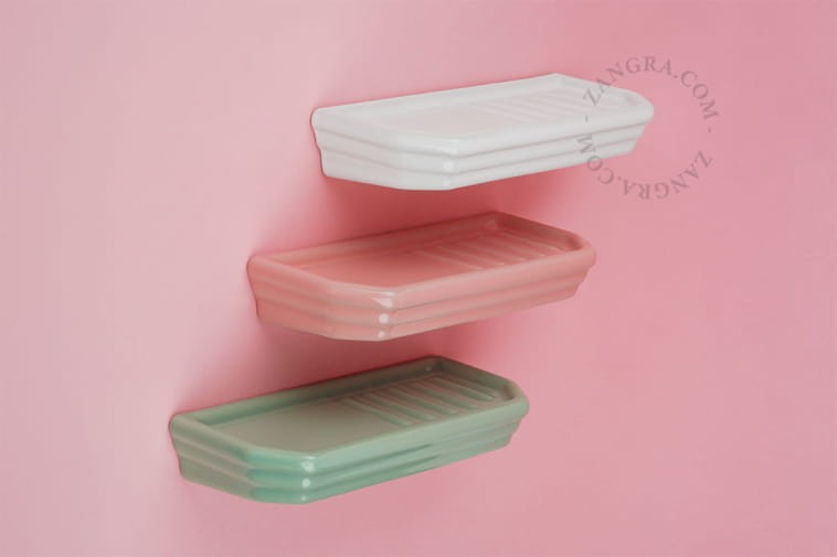 Malá růžová porcelánová police belle.p - Zangra