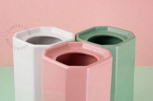 Uchwyt porcelanowy na szczotkę miętowy Art Deco BECCA - Zangra