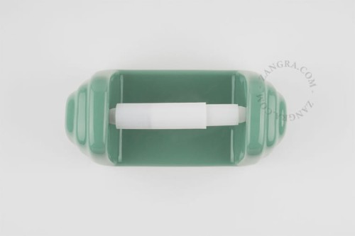 Ceramic toilet paper holder green bathroom.003.lgr - Zangra