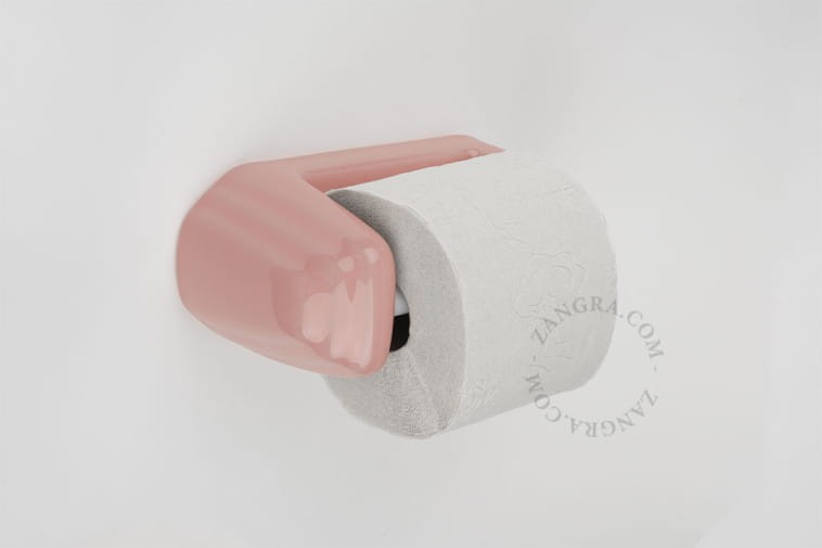 Ceramic toilet paper holder pink bathroom.003.p - Zangra