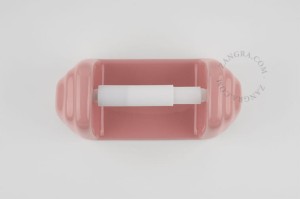 Ceramic toilet paper holder pink bathroom.003.p - Zangra