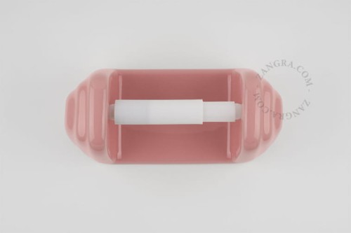 Ceramic toilet paper holder pink bathroom.003.p - Zangra