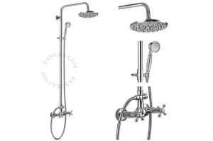 Retro-Duschsäule mit Regendusche und COSMO-Duschkopf – Zangra