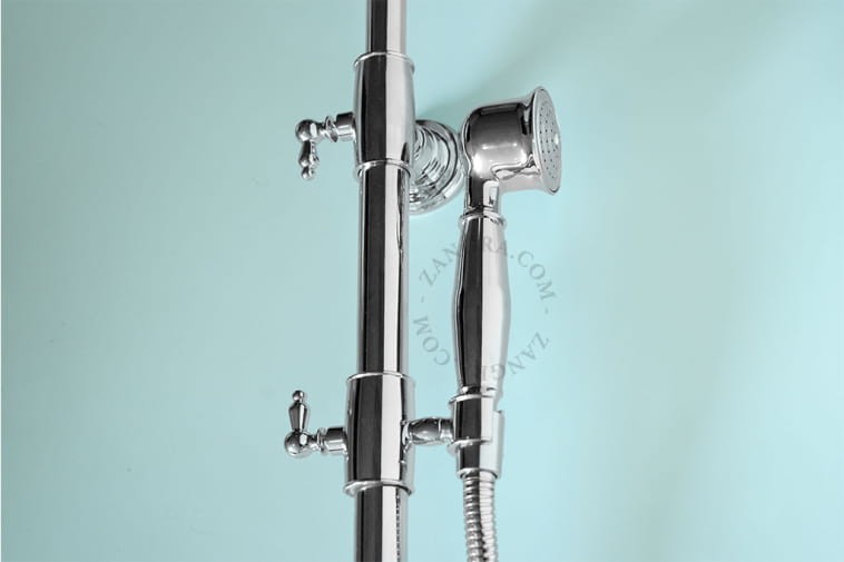 Retro shower column with rain shower and shower head COSMO - Zangra