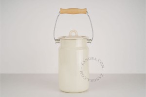 Table basket enameled ivory 039.i - Zangra