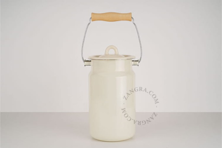 Table basket enameled ivory 039.i - Zangra