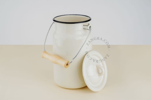 Table basket enameled ivory 039.i - Zangra
