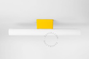 Żółta lampa ścienno-sufitowa z żarówką S14d, 50cm - Zangra