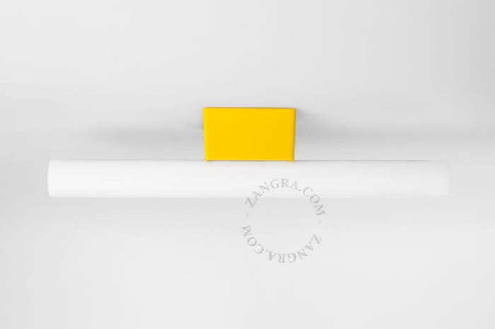 Żółta lampa ścienno-sufitowa z żarówką S14d, 50cm - Zangra