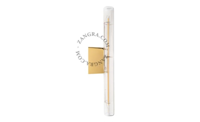 Lampa STICK złota podstawa + żarówka szkło 30 cm - Zangra