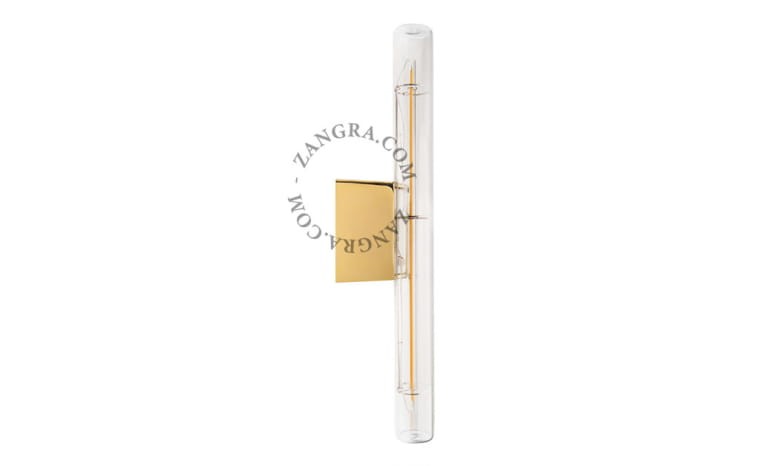 Lampa STICK złota podstawa + żarówka szkło 30 cm - Zangra