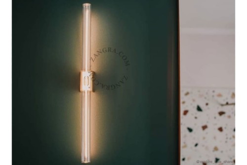 Lampa STICK złota podstawa + żarówka szkło 50 cm - Zangra