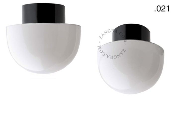 Lampa łazienkowa porcelanowa 021 czarna - Zangra