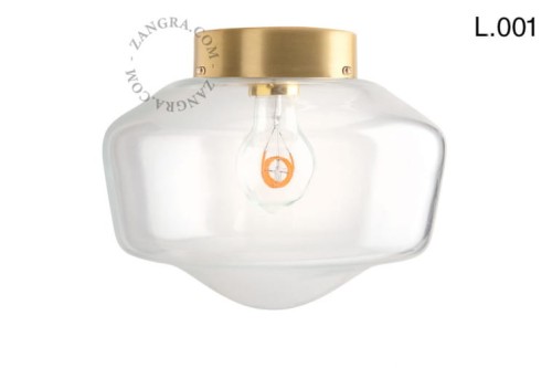 Lampa ze szkła i mosiądzu L.001- Zangra