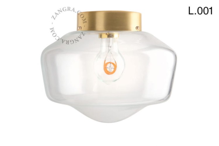 Lampa ze szkła i mosiądzu L.001- Zangra
