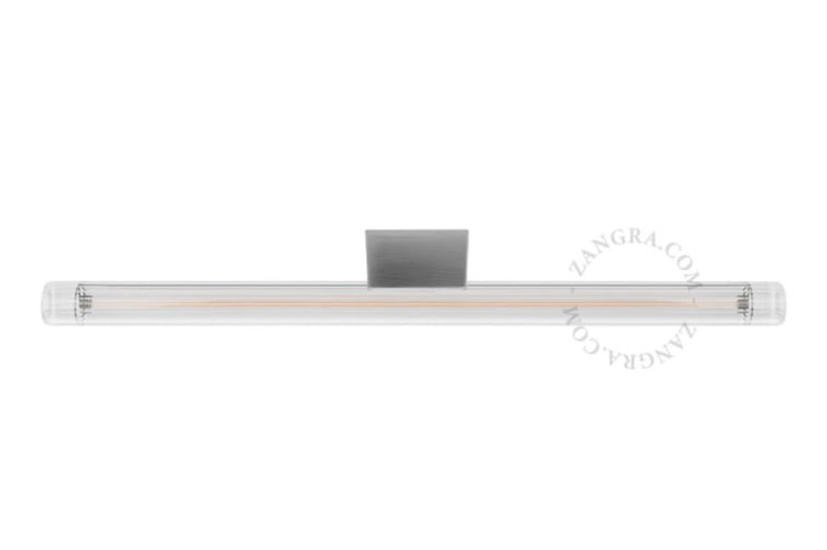 Lampa STICK  chrom + szkło przezroczyste żebrowane LED 50 cm - Zangra