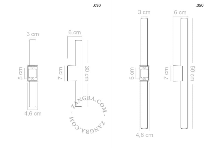 Lampa STICK złota podstawa + szkło przezroczyste żebrowane LED 50 cm - Zangra