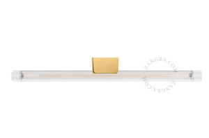 Lampa STICK złota podstawa + szkło przezroczyste żebrowane LED 50 cm - Zangra