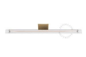 Lampa STICK mosiężna + szkło przezroczyste żebrowane LED 50 cm - Zangra