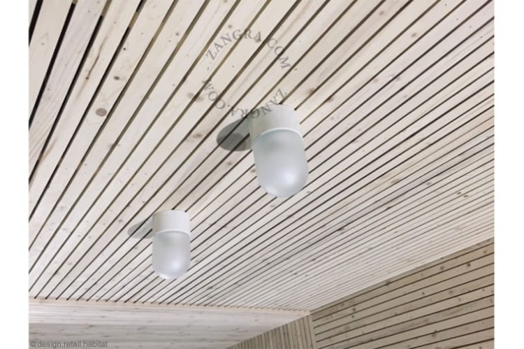 Lampa biała porcelana, szklany klosz 010 opal szkło - Zangra
