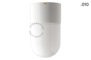 Lampa biała porcelana, szklany klosz 010 opal szkło - Zangra