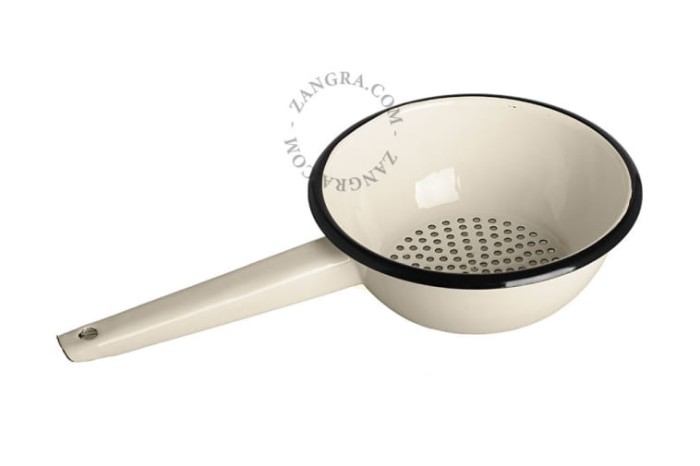 Durszlak emaliowany - kość słoniowa - Zangra