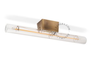 Lampa STICK mosiężna szkło + żarówka LED 30 cm - Zangra 