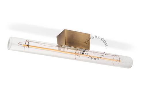 Lampa STICK mosiężna szkło + żarówka LED 30 cm - Zangra 