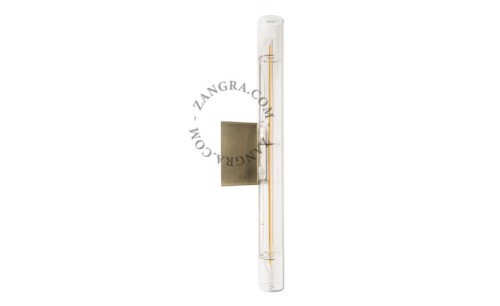 Lampa STICK mosiężna szkło + żarówka LED 30 cm - Zangra 