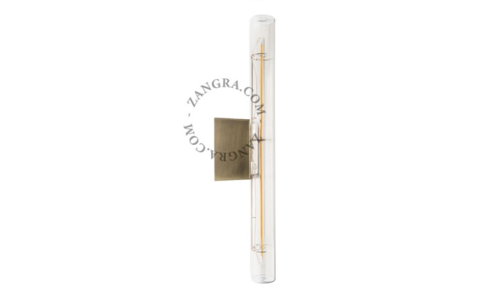 Lampa STICK mosiężna szkło + żarówka LED 30 cm - Zangra 