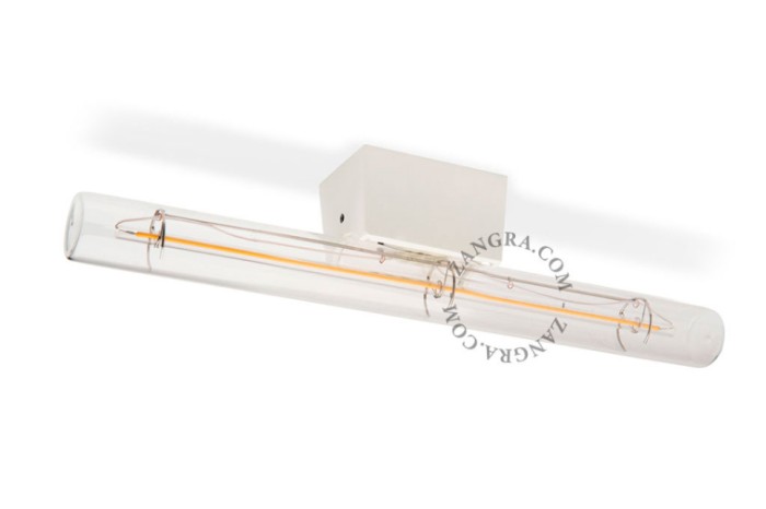 Lampa STICK biały szkło + żarówka LED 30 cm - Zangra
