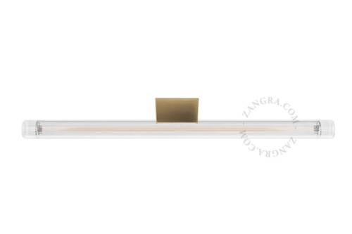 Lampa STICK mosiężna + szkło przezroczyste żebrowane LED 30 cm - Zangra