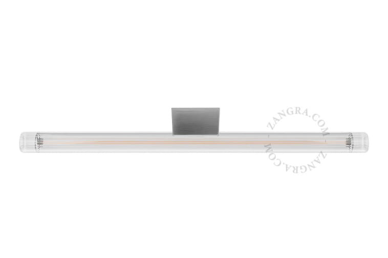 Lampa STICK  chrom + szkło przezroczyste żebrowane LED 30cm - Zangra