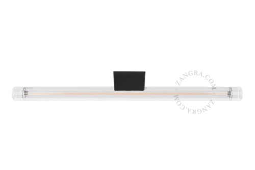 Czarna metalowa oprawka CRYSTAL ze świetlówką, szkło przezroczyste żebrowane 50cm - Zangra