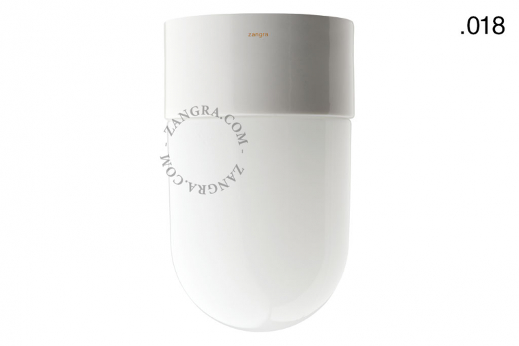 Lampa łazienkowa porcelanowa klosz 018 szkło opalowe - Zangra