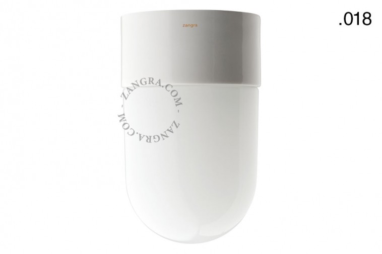 Lampa łazienkowa porcelanowa klosz 018 szkło opalowe - Zangra