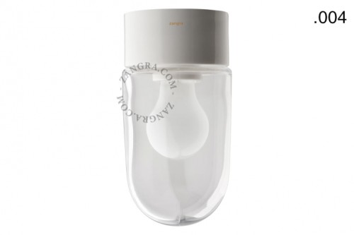 Lampa łazienkowa porcelanowa  klosz 004 przezroczyste szkło. - Zangra